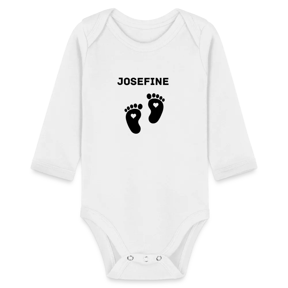 Personalisierter Unisex Baby Bio-Langarm-Body mit variablen Namen - 100% Bio Baumwolle - bis Größe 80 bzw. 12 Monate - in vielen Farben und Größen - Bild, Motiv und Text sind individualisierbar -