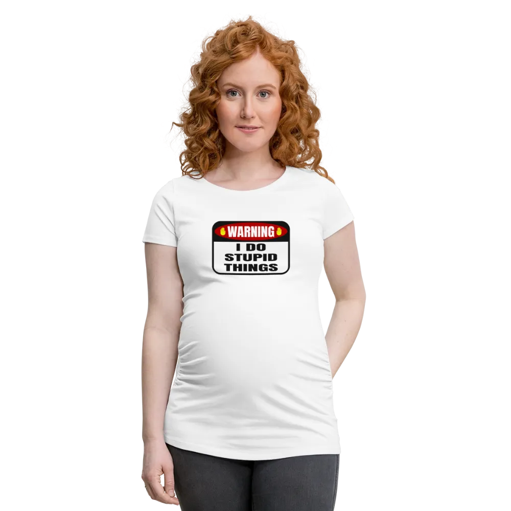 Personalisiertes weißes Schwangerschafts-T-Shirt für Frauen mit lustigem Spruch - Print Shirts für werdende Mama - Motiv und Text individualisierbar - auch in großen Größen für jede Mutter -