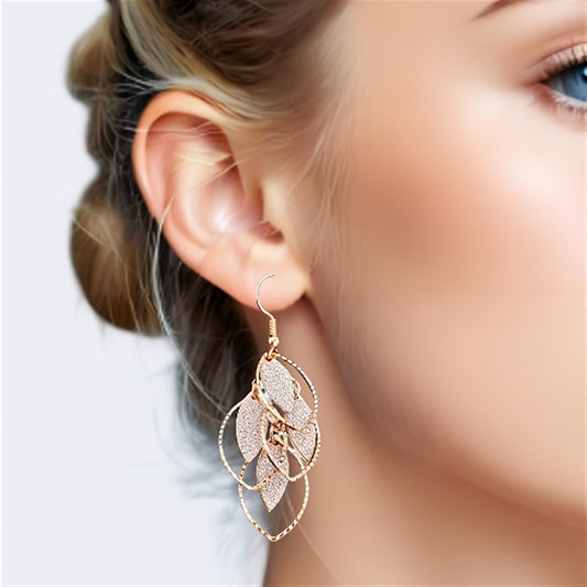 Elegante Damen Blatt-Ohrringe – Vintage Boho Hängeohrringe - in 7 wunderschönen Farbtönen - ca. 6cm lang - ideal für Alltag & Festtage