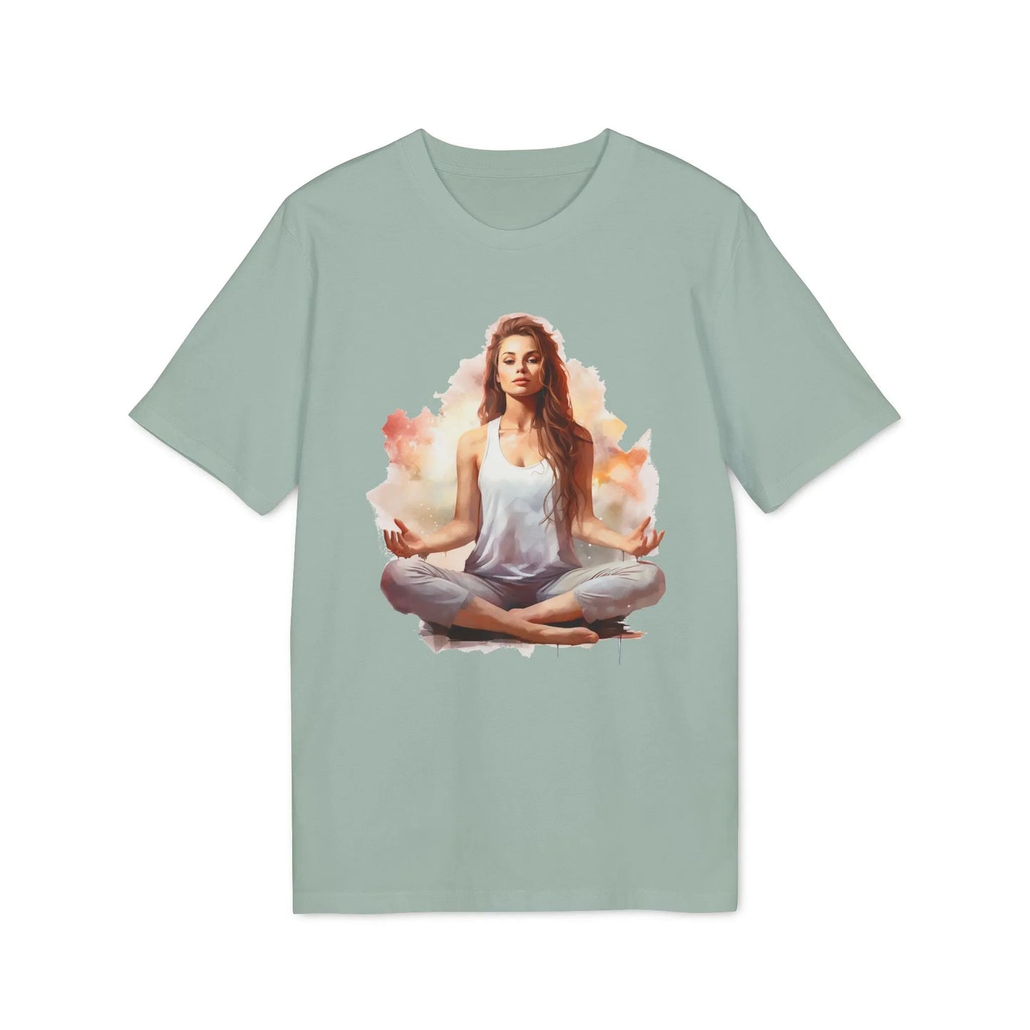 Unisex Yoga T-Shirt mit Aufdruck für Damen und Herren - kurzarm, 100% Bio Baumwolle, 180 g/m², in großen Größen und vielen Farben - Aloe
