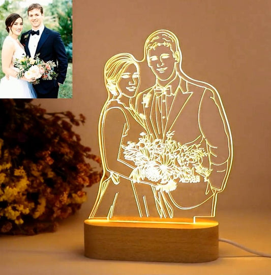 Personalisierte Acryl-Beleuchtung mit eigenem Bild und Text - für Freunde, Paare usw. - zur Hochzeit, Verlobung, usw. - bis 7 Lichtfarben -