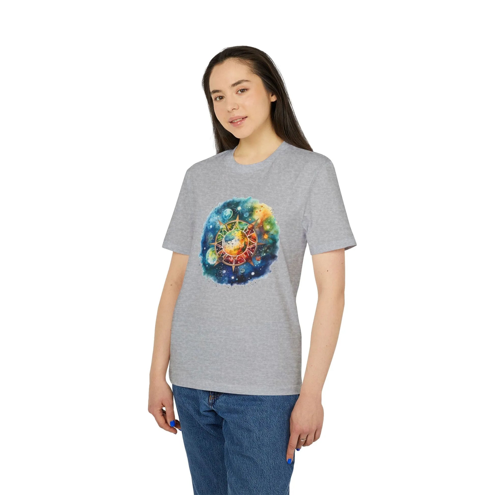 Unisex Yoga T-Shirt mit Aufdruck für Damen und Herren - kurzarm, 100% Bio Baumwolle, 180 g/m², sportlich, in großen Größen, viele Farben -