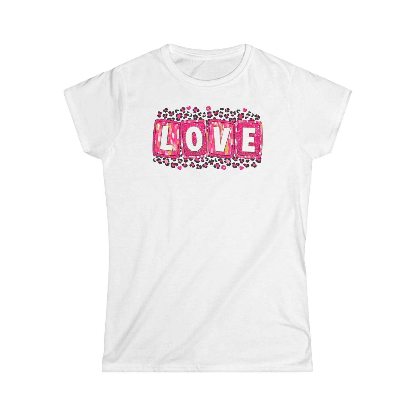 Tailliertes Damen Kurzarm T-Shirt mit Love zum Valentinstag - 100% Baumwolle - 153 g/m² - auch in großen Größen - in vielen Farben - White