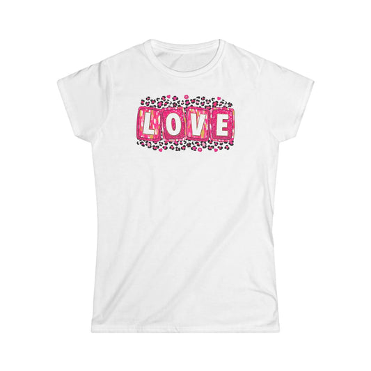 Tailliertes Damen Kurzarm T-Shirt mit Love zum Valentinstag - 100% Baumwolle - 153 g/m² - auch in großen Größen - in vielen Farben - White