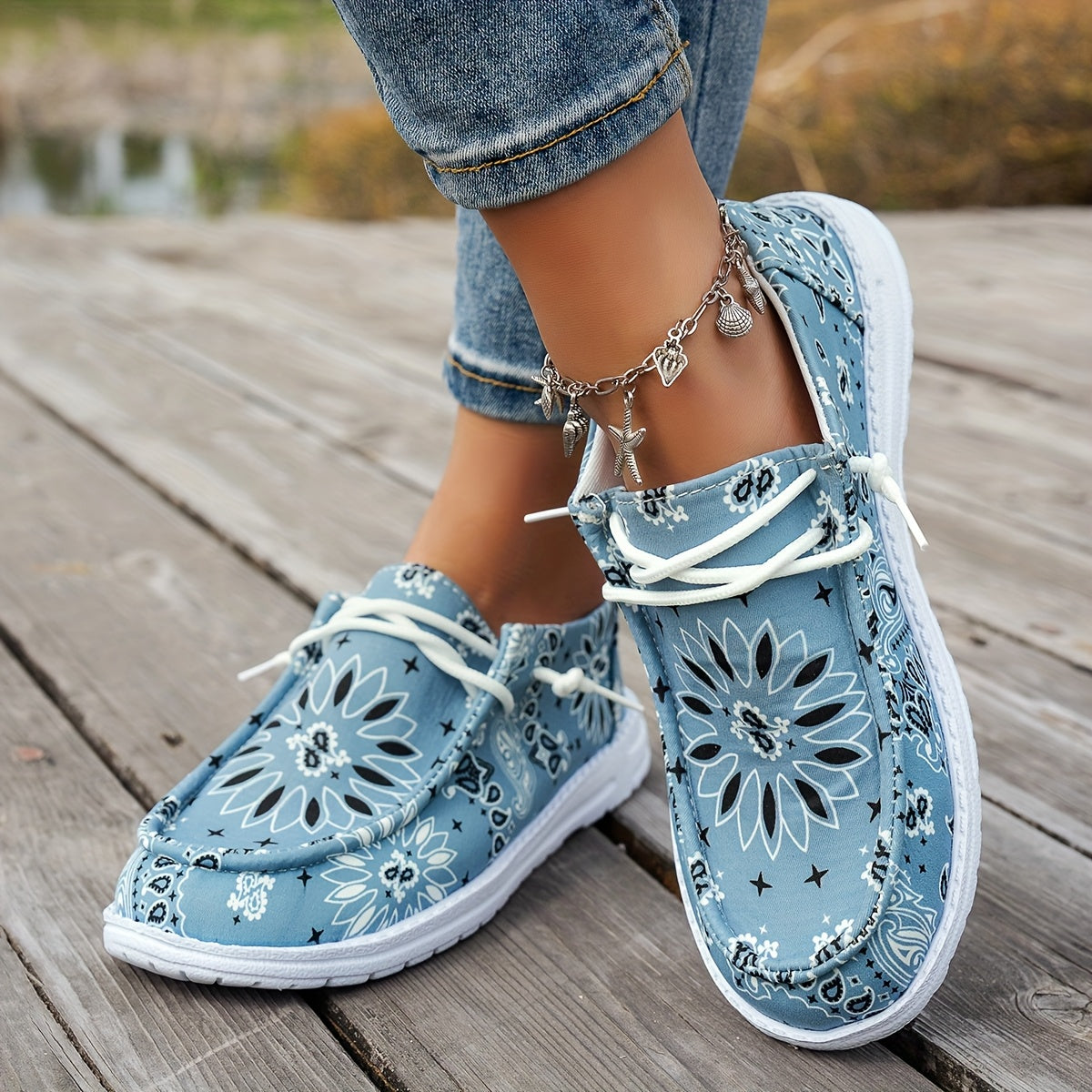 Lässige Damen-Loafers – leichte Slip-on-Schuhe mit geometrischem Muster & EVA-Sohle, ideal für alle Jahreszeiten -