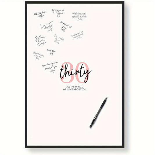 Personalisiertes Poster zum 30. Geburtstag – "All the Things We Love About You" – Ein Geschenk voller Herz auf ungerahmter Leinwand