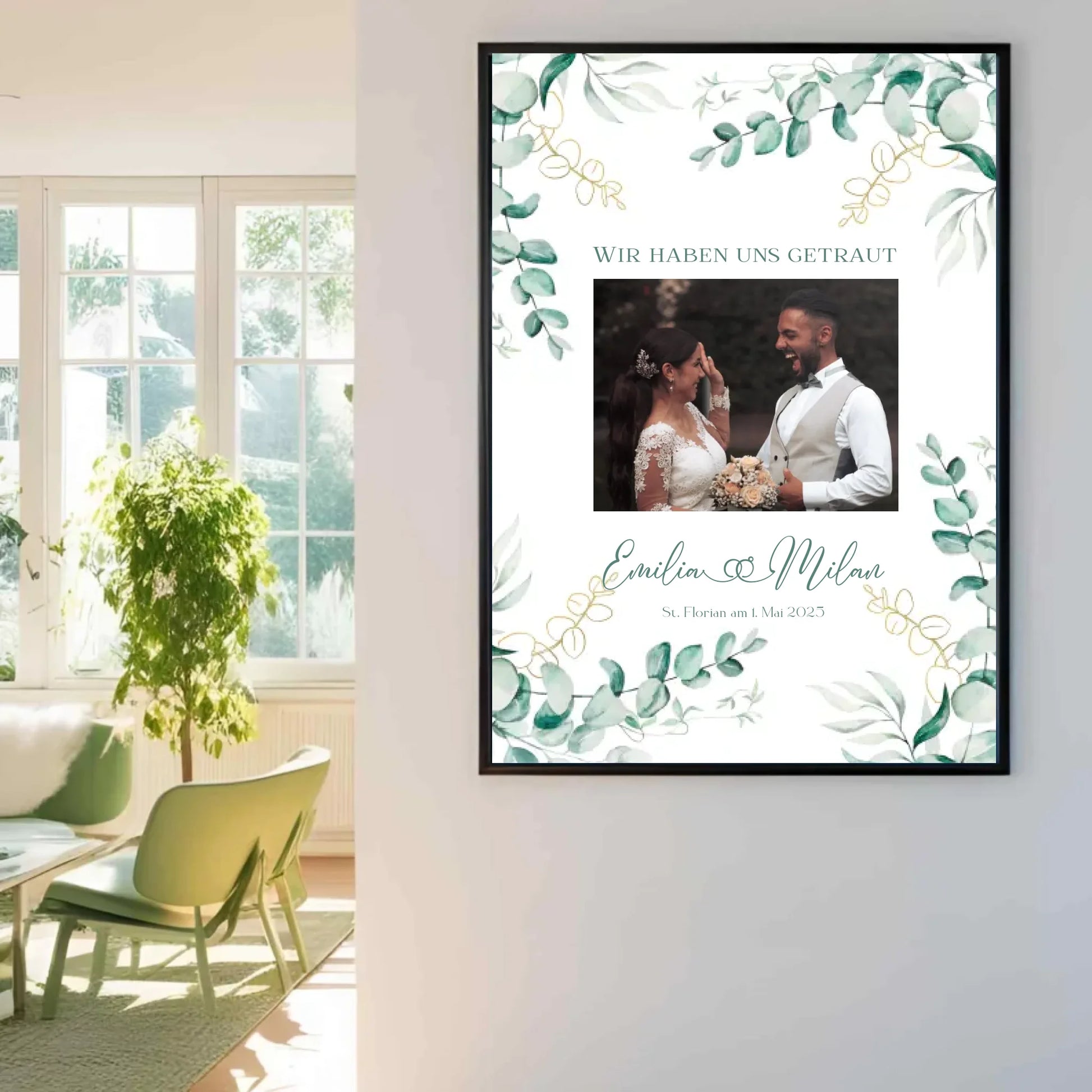 Personalisiertes Poster zur Hochzeit - mit eigenem Bild und individuellem Text -