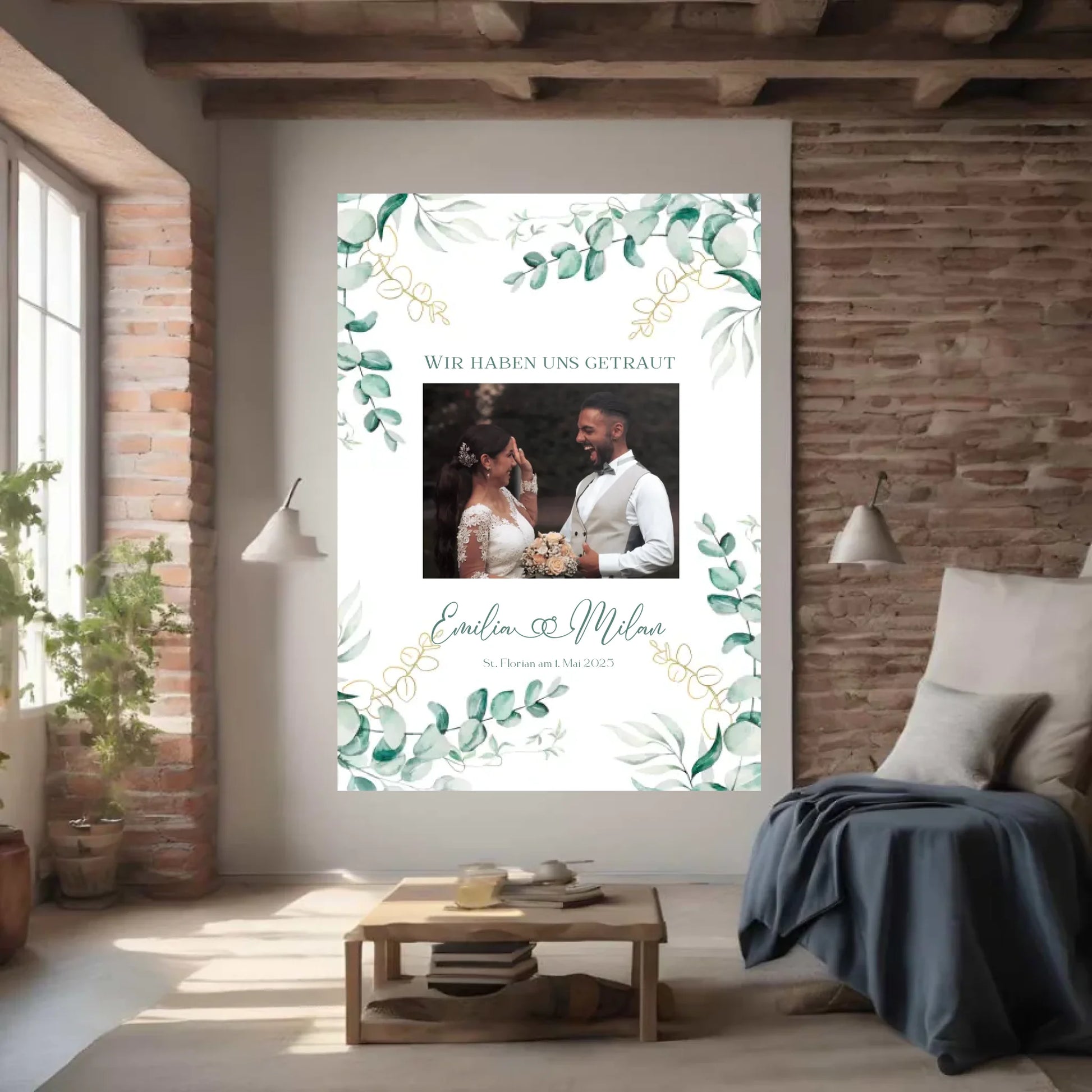 Personalisiertes Poster zur Hochzeit - mit eigenem Bild und individuellem Text -