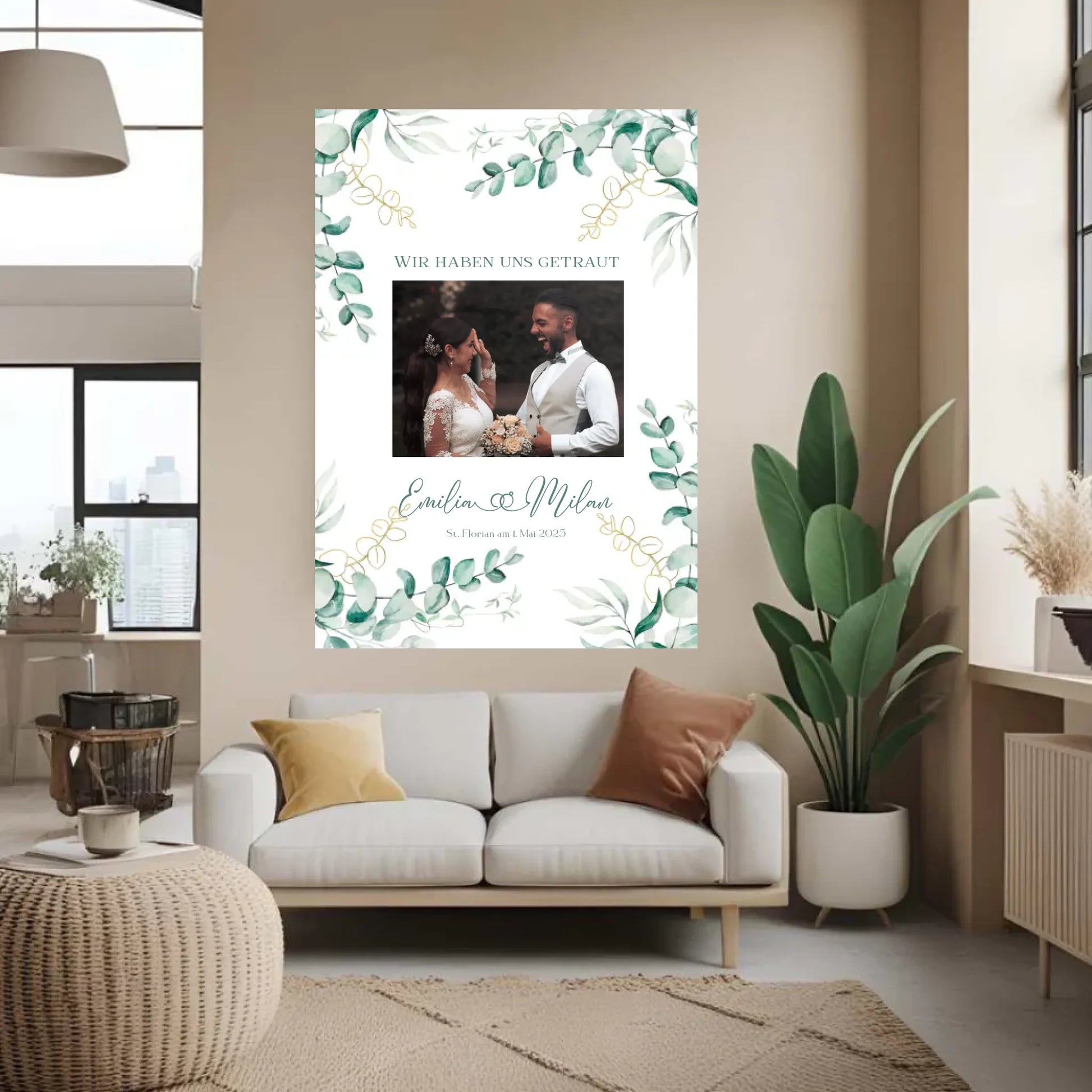Personalisiertes Poster zur Hochzeit - mit eigenem Bild und individuellem Text -