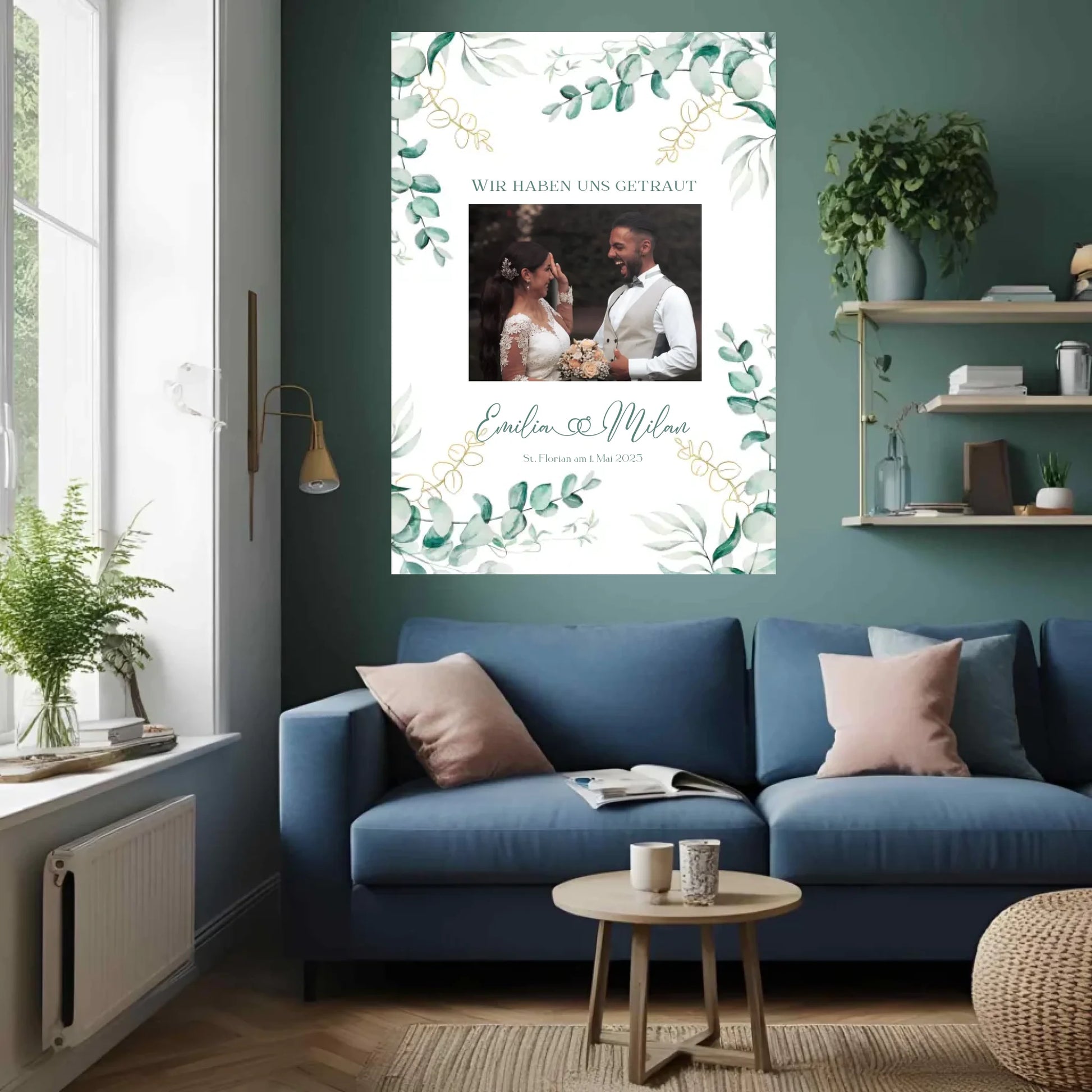 Personalisiertes Poster zur Hochzeit - mit eigenem Bild und individuellem Text -