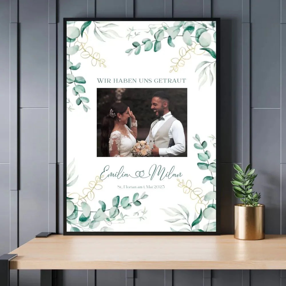 Personalisiertes Poster zur Hochzeit - mit eigenem Bild und individuellem Text -