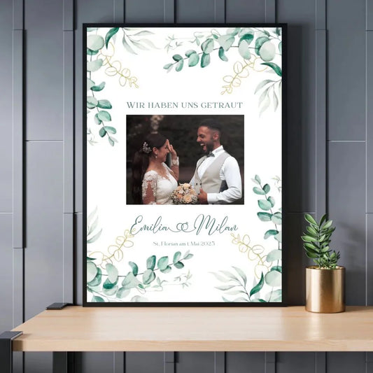 Personalisiertes Poster zur Hochzeit - mit eigenem Bild und individuellem Text -