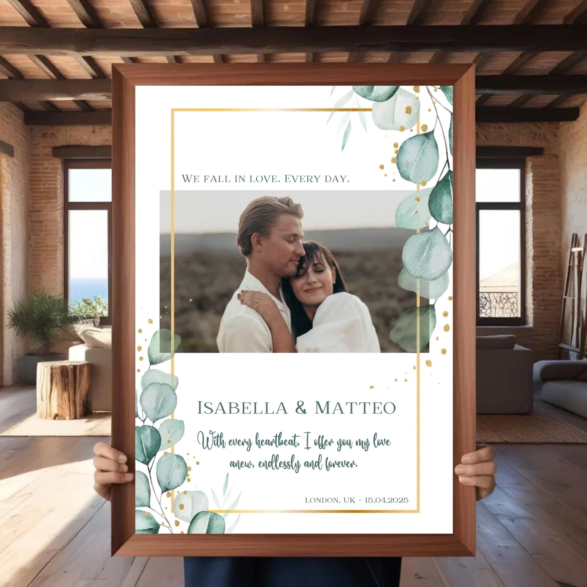 Personalisiertes Poster mit Liebespaar - mit Bild und Spruch - Text und Foto änderbar -