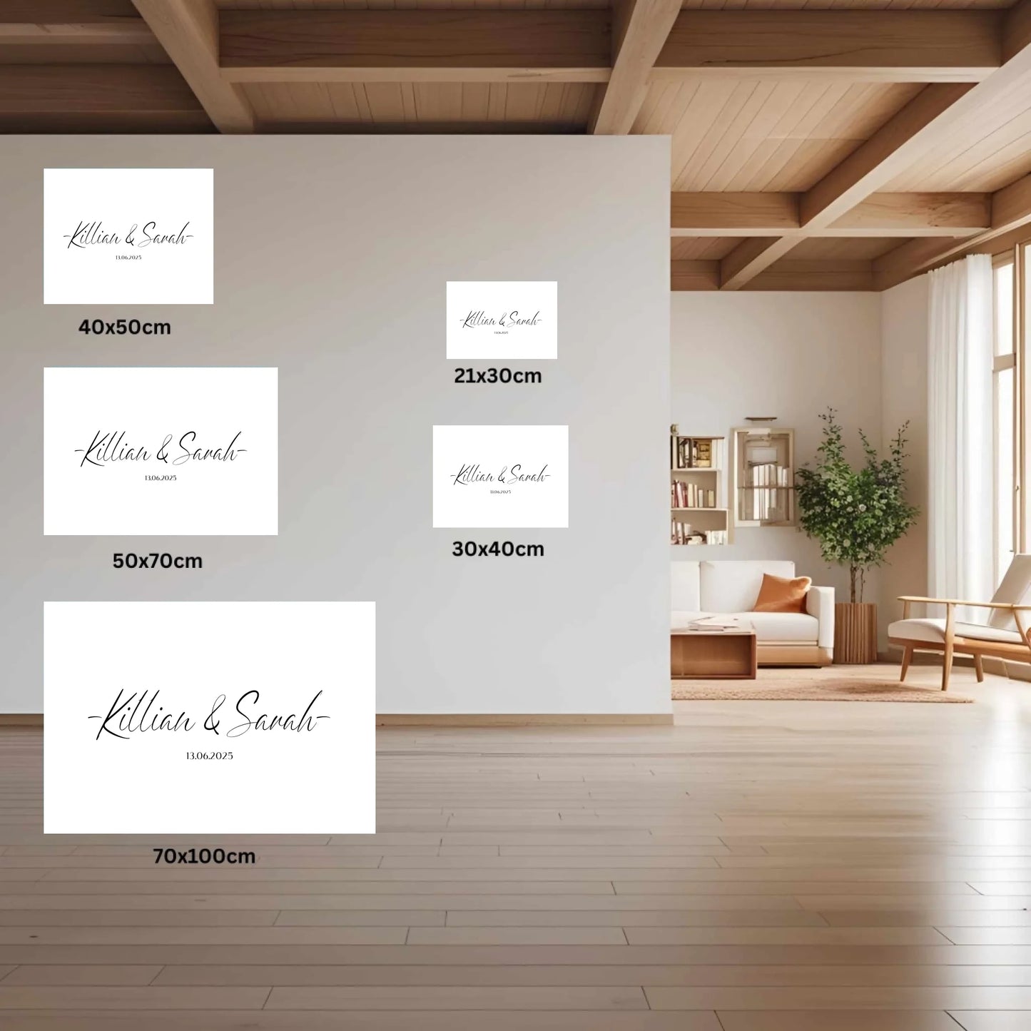 Digitale Datei - Poster Querformat Mockups mit den Postergrößen 21x30 30x40 40x50 50x70 70x100