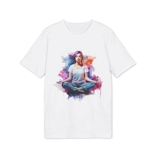 happy-prints.eu - Unisex Yoga T-Shirt mit Aufdruck für Damen und Herren - kurzarm, 100% Bio Baumwolle, 180 g/m², in großen Größen, weiß und weitere Farben