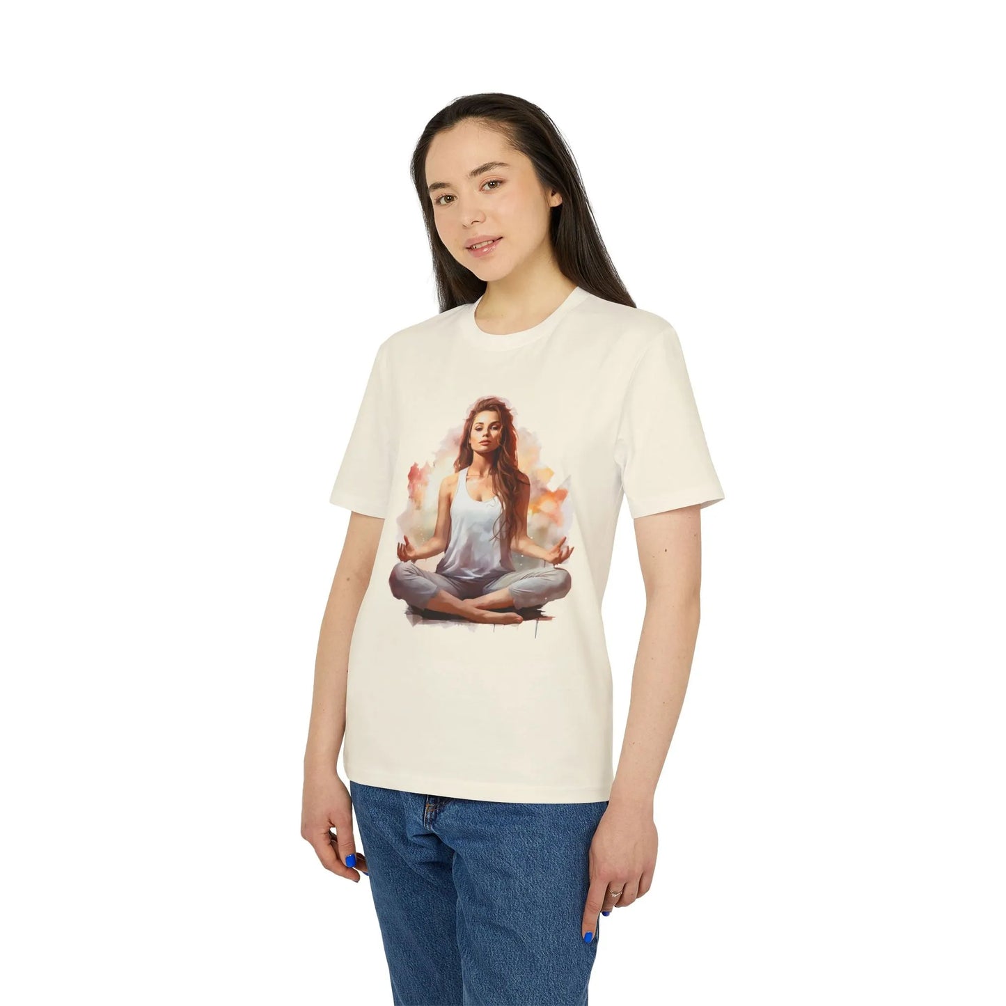 Unisex Yoga T-Shirt mit Aufdruck für Damen und Herren - kurzarm, 100% Bio Baumwolle, 180 g/m², in großen Größen und vielen Farben -