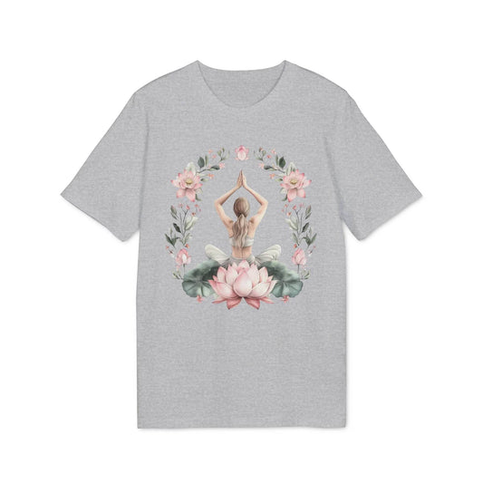 happy-prints.eu - Unisex Yoga T-Shirt mit Aufdruck für Damen und Herren - kurzarm, 100% Bio Baumwolle, 180 g/m², in großen Größen, weiß und weitere Farben