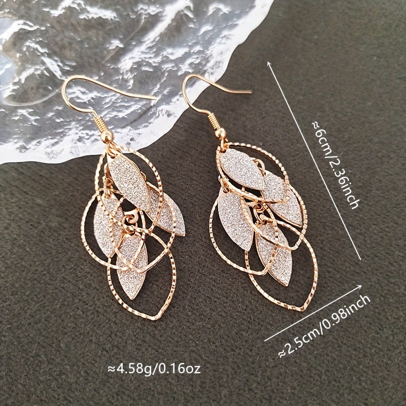 Elegante Damen Blatt-Ohrringe – Vintage Boho Hängeohrringe - in 7 wunderschönen Farbtönen - ca. 6cm lang - ideal für Alltag & Festtage
