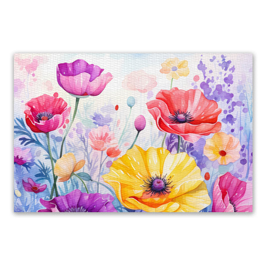 PVC-Tischset mit wunderschönen bunten Mohnblumen -