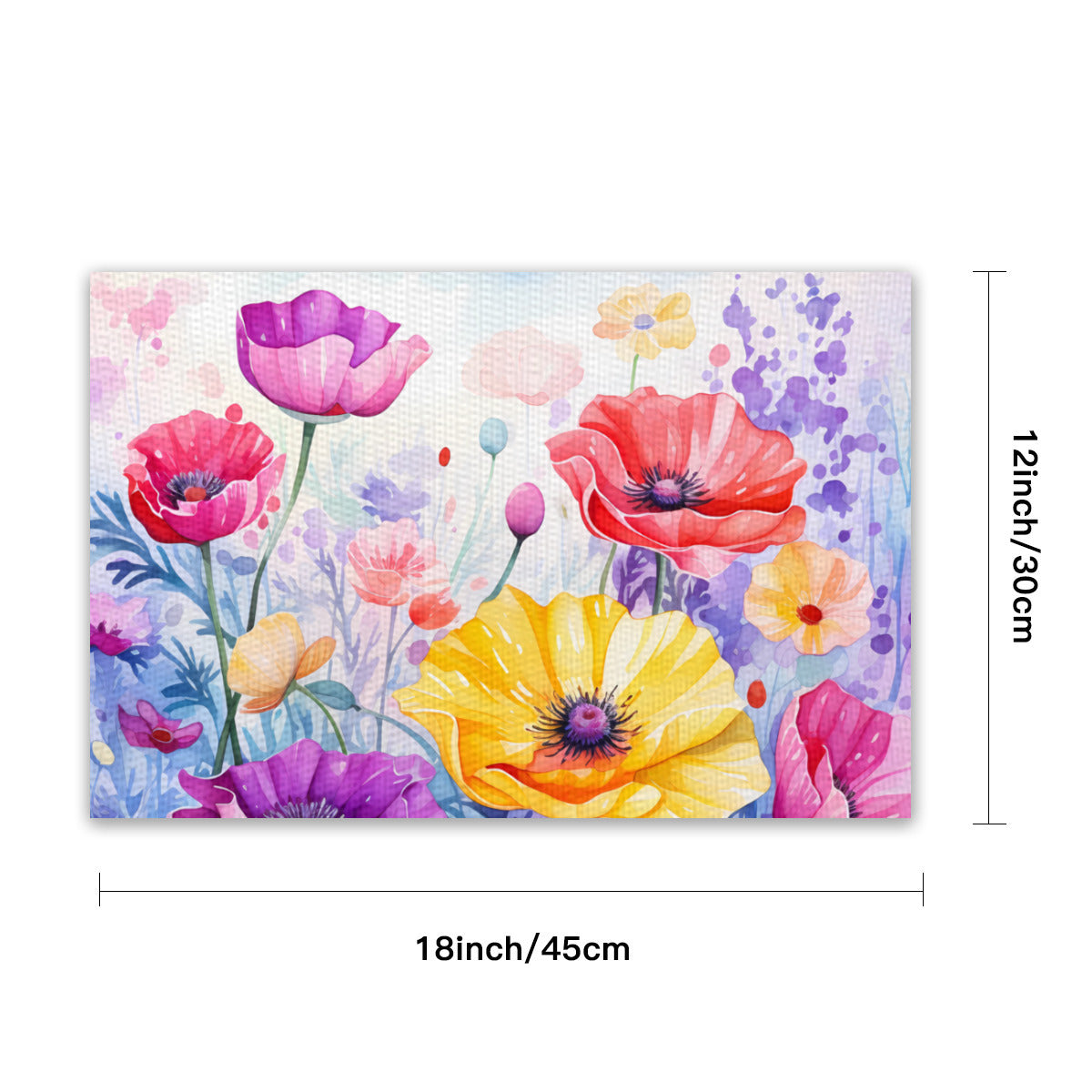PVC-Tischset mit wunderschönen bunten Mohnblumen -