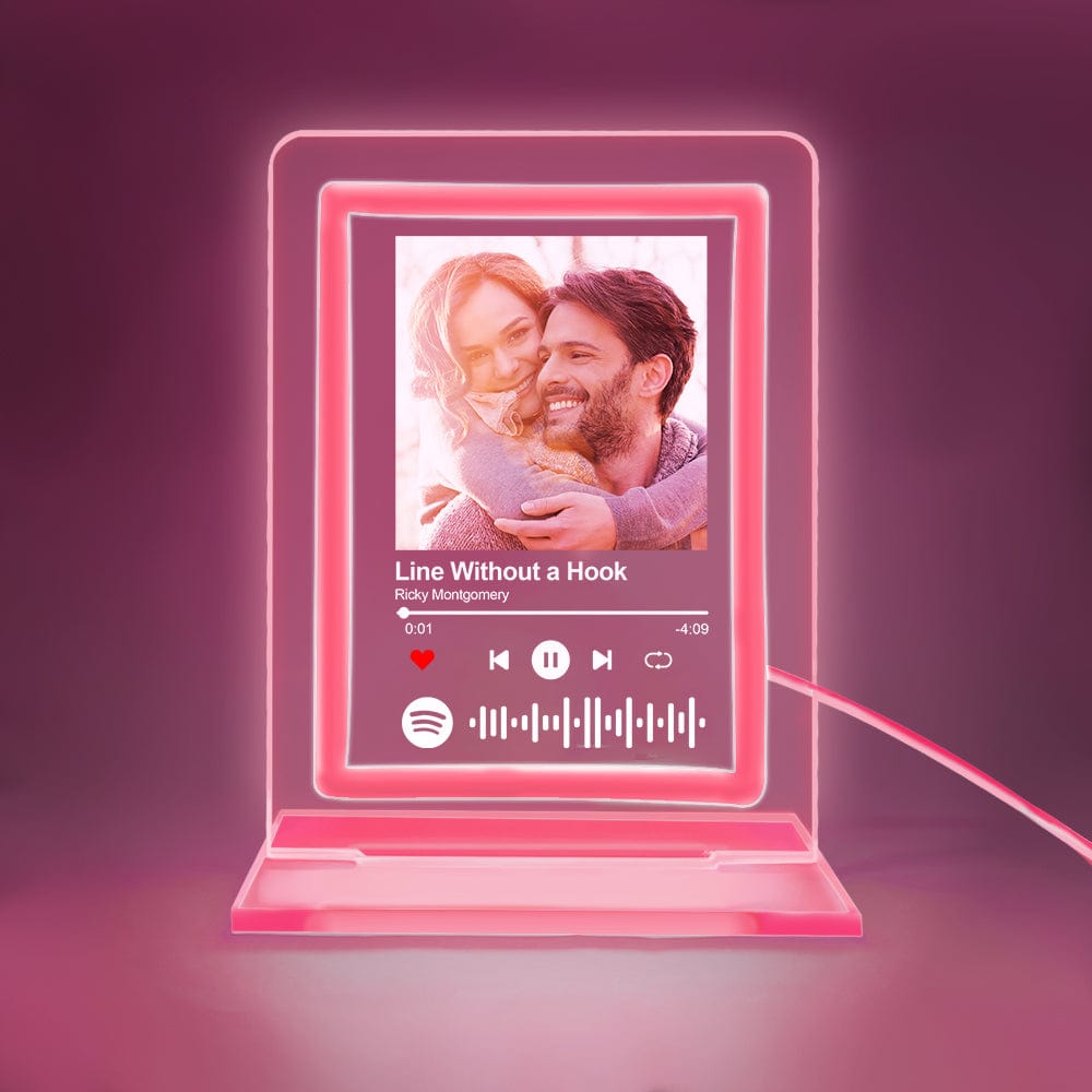 Personalisiertes Spotify Neon-Licht-Kunst: Emotionen im perfekten Licht - mit persönlichem Bild und Lieblingslied - Pink