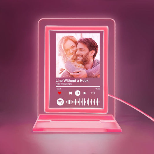 Personalisiertes Spotify Neon-Licht-Kunst: Emotionen im perfekten Licht - mit persönlichem Bild und Lieblingslied - Pink