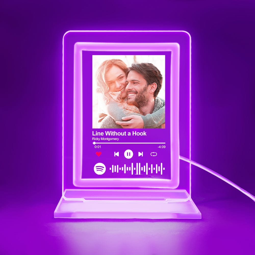 Personalisiertes Spotify Neon-Licht-Kunst: Emotionen im perfekten Licht - mit persönlichem Bild und Lieblingslied - Purple