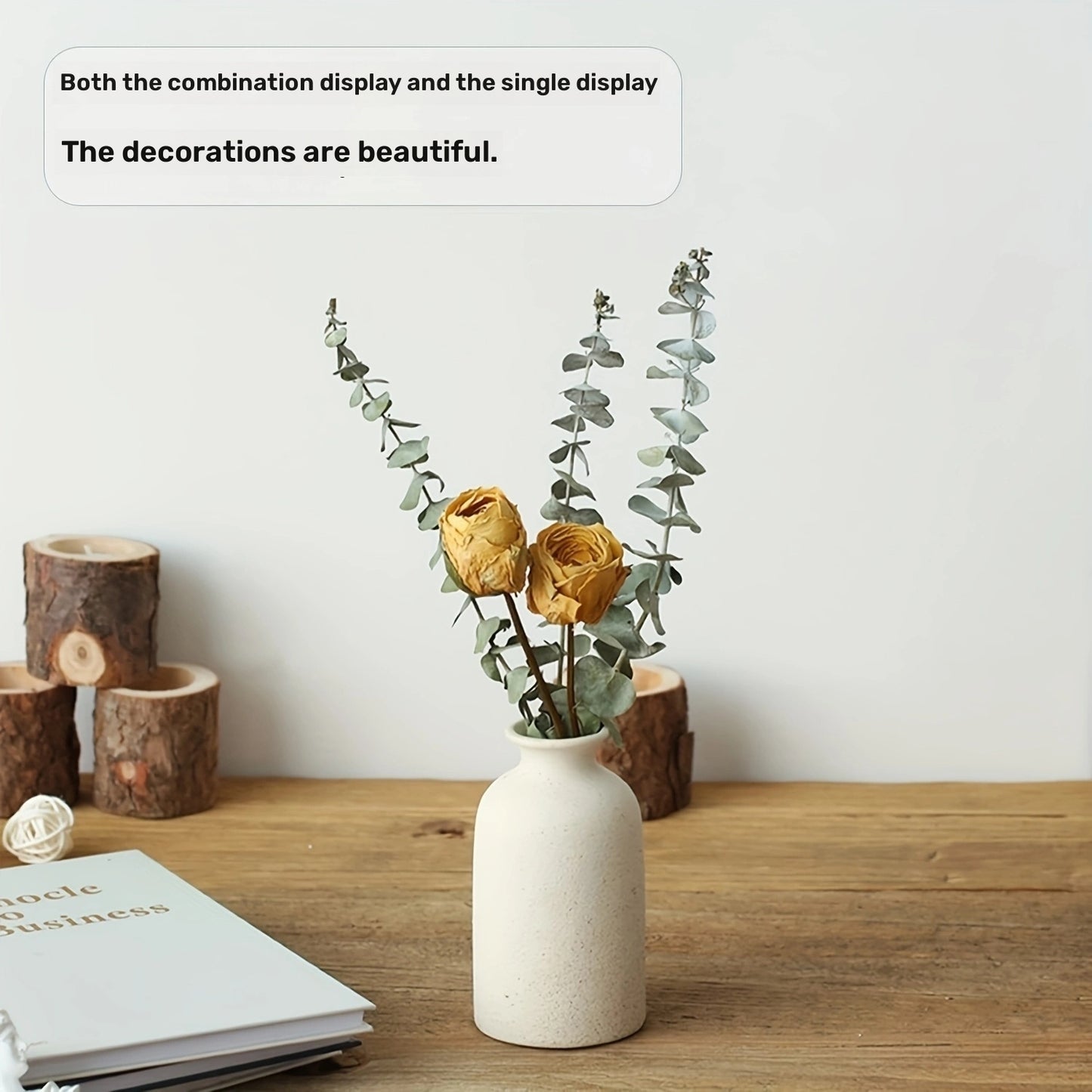 3er-Set Boho Keramikvasen in Beige oder Weiß -  „Form & Blüte“ – Mattes Finish, Geometrisch-Florale Designs & Sockel-Form, Rutschfest & Dekorativ für Wohnzimmer & Bücherregal