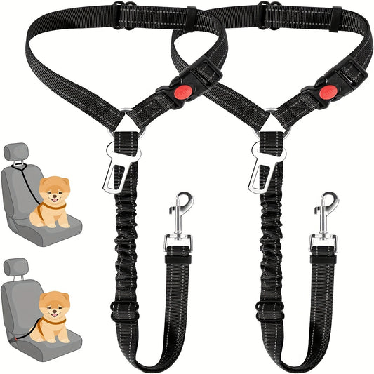 Verstellbarer 2-in-1 Hunde-Autositzgurt & -Geschirr für sichere und komfortable Reisen -