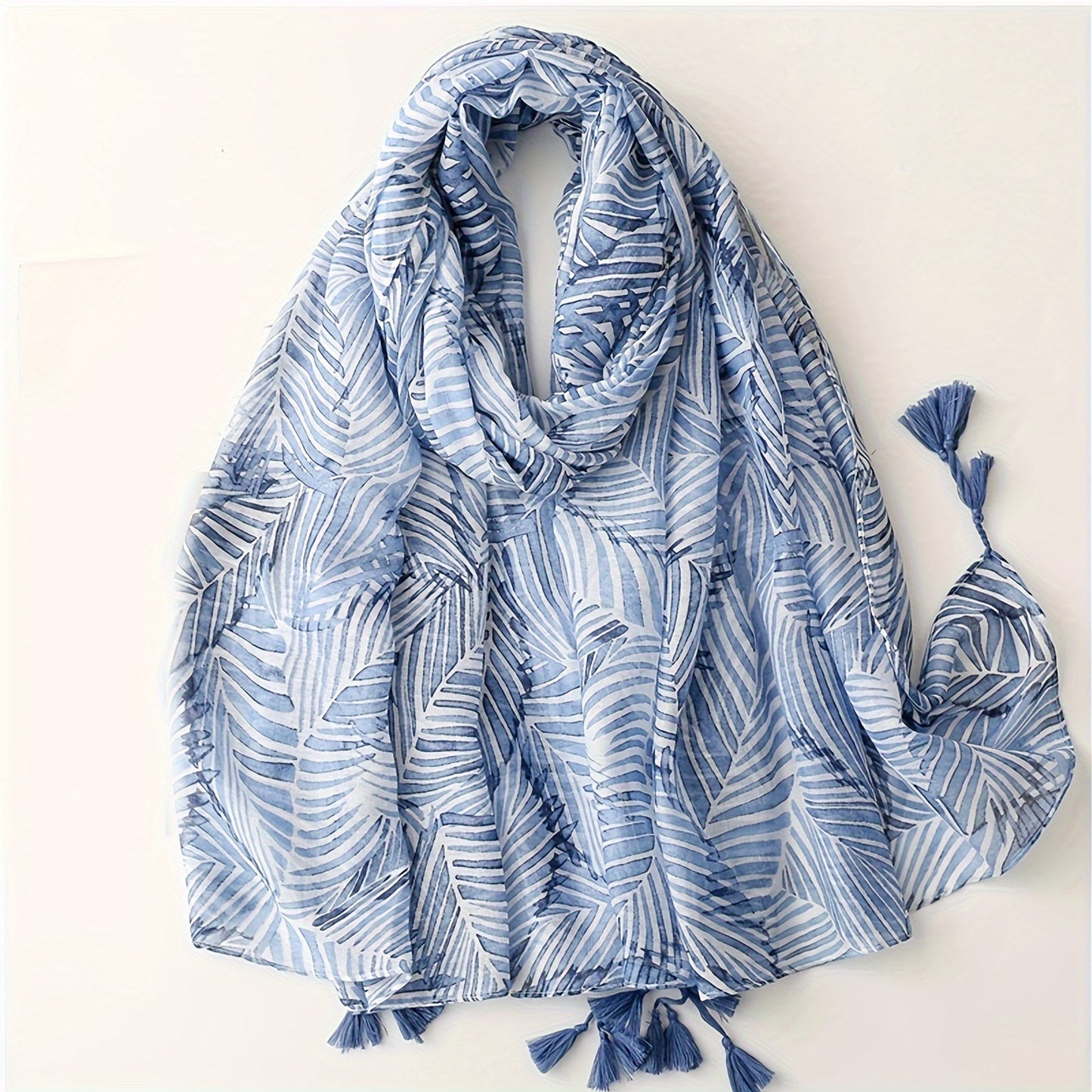 1 Stück 180x90cm Modischer Fransenschal „Summer Breeze“ – Großer Damen-Schal in verschiedenen zarten Farben & Print - 100 % Polyester