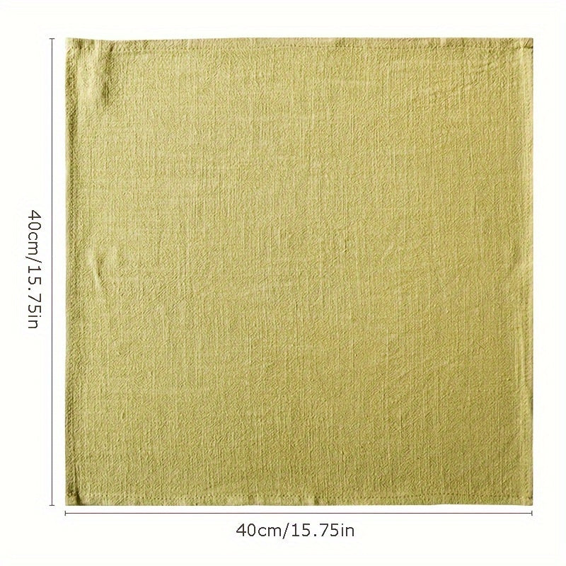 6er-Set Baumwolle-Leinen-Servietten bzw. Tischsets „Pastell Pur“ – Quadratische Stoffe mit 40x40cm in Mintgrün, Beige, Rosa, Grau & Hellbraun, Minimalistisch & Pflegeleicht aus Baumwoll-Leinen