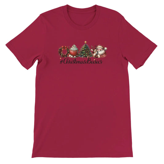 Unisex Kurzarm T-Shirt mit Print für Weihnachten und Winter - #Christmasbasics - leicht tailliert – viele Farben und große Größen für Damen - happy-prints.eu