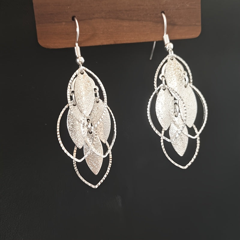 Elegante Damen Blatt-Ohrringe – Vintage Boho Hängeohrringe - in 7 wunderschönen Farbtönen - ca. 6cm lang - ideal für Alltag & Festtage