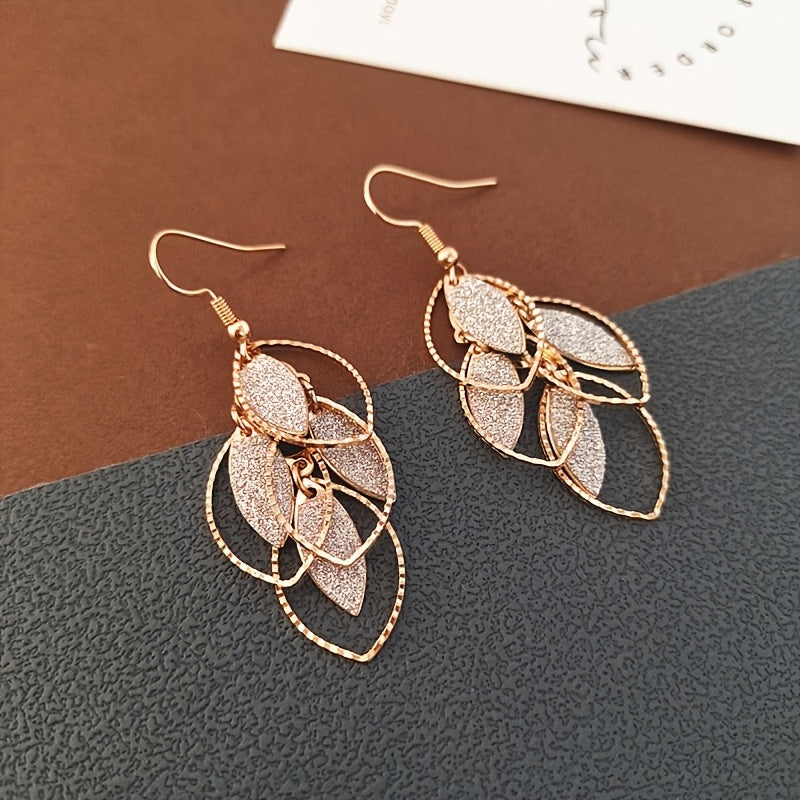 Elegante Damen Blatt-Ohrringe – Vintage Boho Hängeohrringe - in 7 wunderschönen Farbtönen - ca. 6cm lang - ideal für Alltag & Festtage