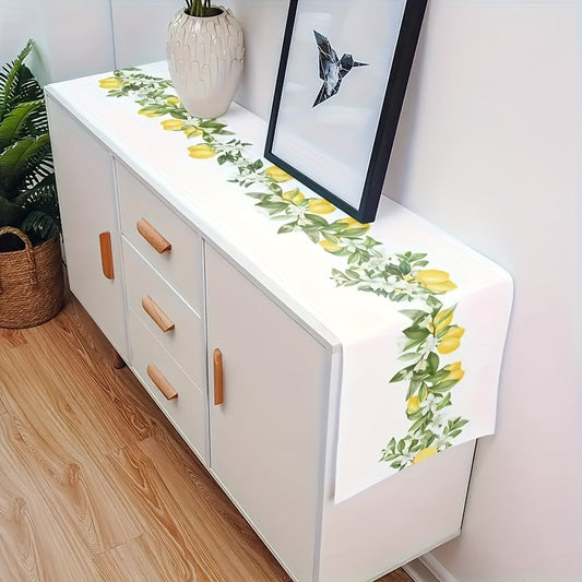 Sommerlicher Tischläufer mit Zitronen Muster – hübsche Eleganz für Deinen Tisch - perfekt für Frühling und Sommer